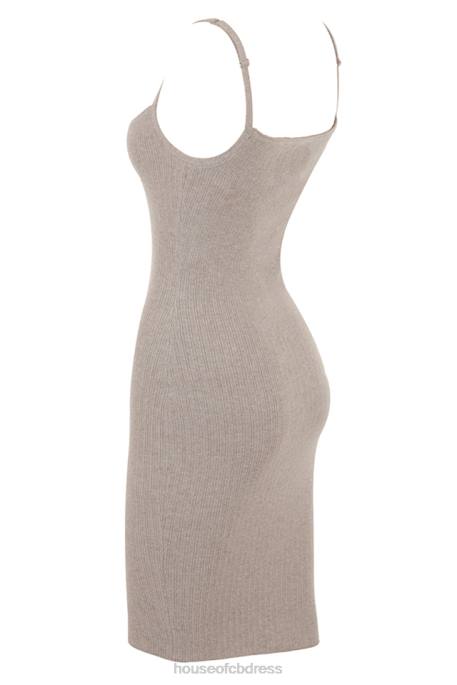 House of CB Teva Beige Cashmere Knit Midi Dress Clothing 4H6N315