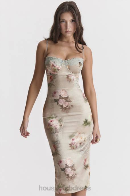 House of CB Venus Vintage Floral Midi Dress Clothing 4H6N278