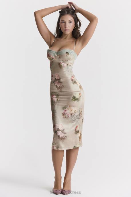 House of CB Venus Vintage Floral Midi Dress Clothing 4H6N278