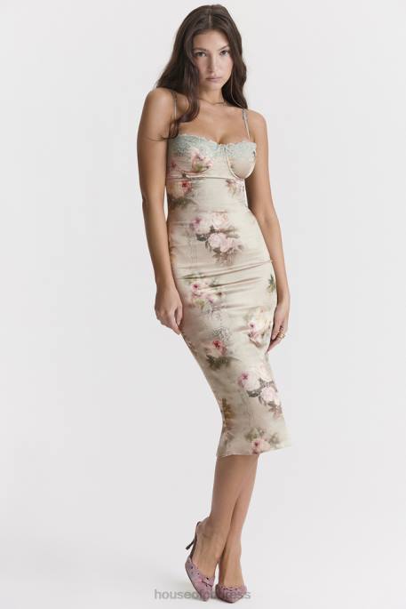 House of CB Venus Vintage Floral Midi Dress Clothing 4H6N278