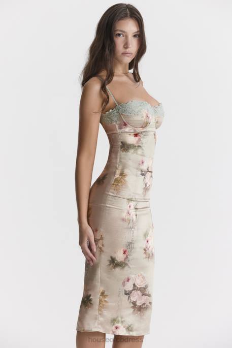 House of CB Venus Vintage Floral Midi Dress Clothing 4H6N278