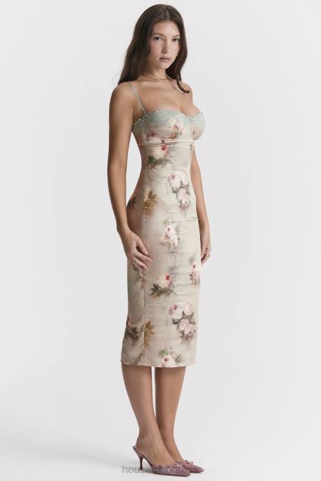 House of CB Venus Vintage Floral Midi Dress Clothing 4H6N278