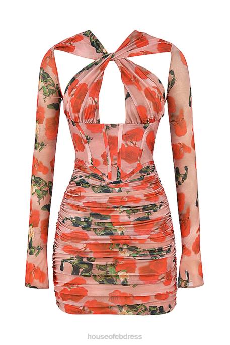 House of CB Adanna Rose Print Corset Mini Dress Clothing 4H6N495