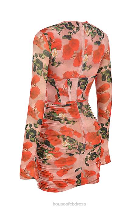 House of CB Adanna Rose Print Corset Mini Dress Clothing 4H6N495