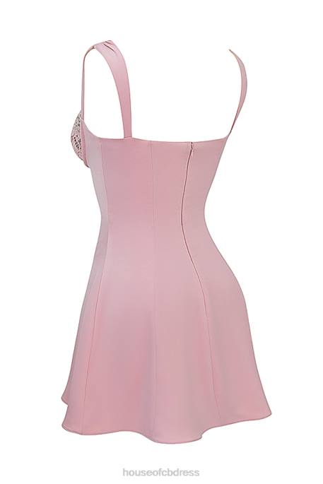 House of CB Adriana Rose Satin And Lace Mini Dress Clothing 4H6N238