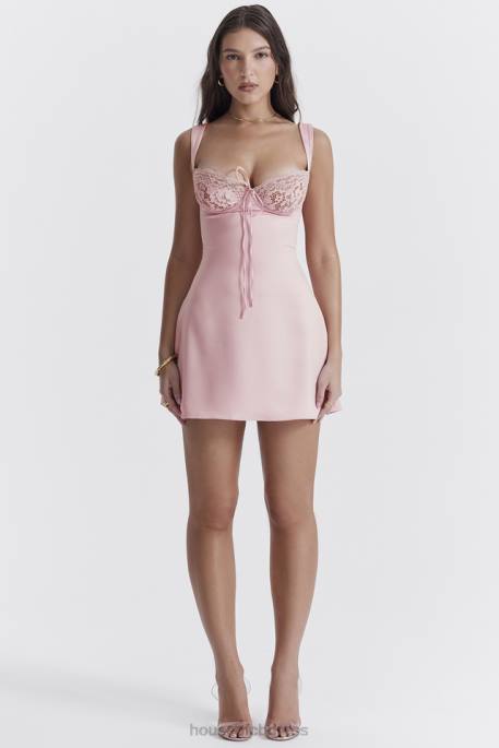 House of CB Adriana Rose Satin And Lace Mini Dress Clothing 4H6N238