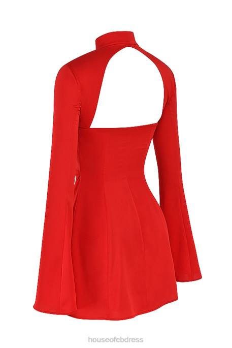 House of CB Alyssa Scarlet Satin Mini Dress Clothing 4H6N498