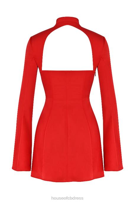 House of CB Alyssa Scarlet Satin Mini Dress Clothing 4H6N498