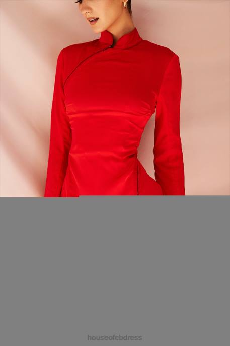 House of CB Alyssa Scarlet Satin Mini Dress Clothing 4H6N498