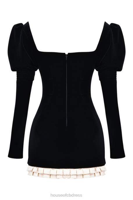 House of CB Azaria Black & Vintage Cream Mini Dress Clothing 4H6N132