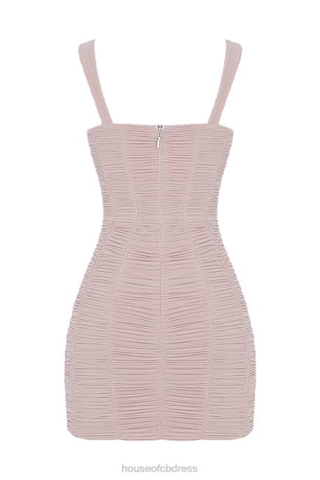 House of CB Cate Crystal Ruched Mesh Mini Dress Clothing 4H6N476