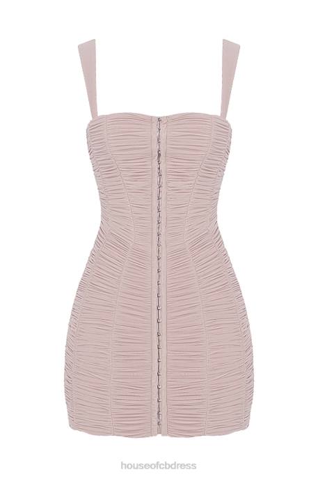 House of CB Cate Crystal Ruched Mesh Mini Dress Clothing 4H6N476