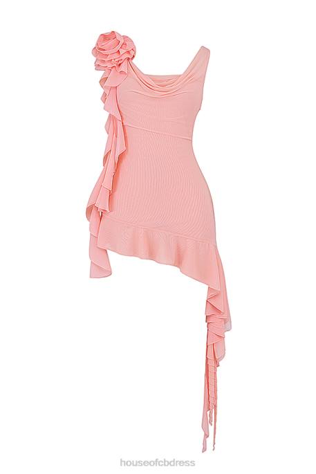 House of CB Charla Soft Apricot Ruffle Mini Dress Clothing 4H6N180