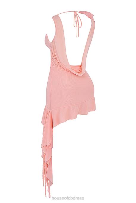 House of CB Charla Soft Apricot Ruffle Mini Dress Clothing 4H6N180