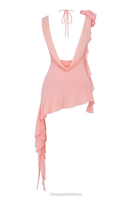 House of CB Charla Soft Apricot Ruffle Mini Dress Clothing 4H6N180