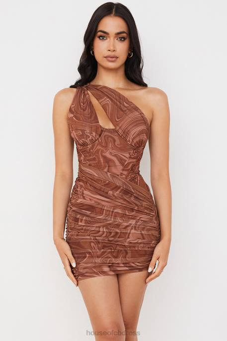 House of CB Clementine Swirl Print Cut Out Mini Dress Clothing 4H6N567