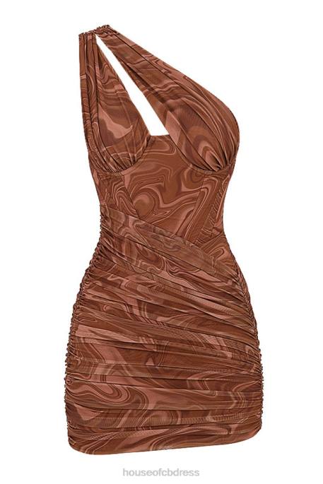 House of CB Clementine Swirl Print Cut Out Mini Dress Clothing 4H6N567