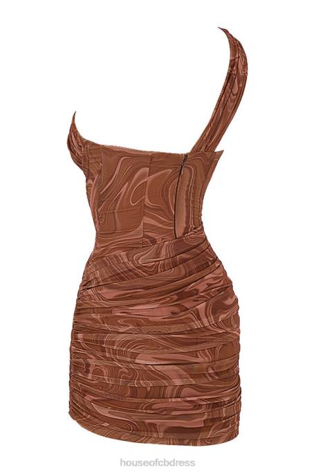 House of CB Clementine Swirl Print Cut Out Mini Dress Clothing 4H6N567