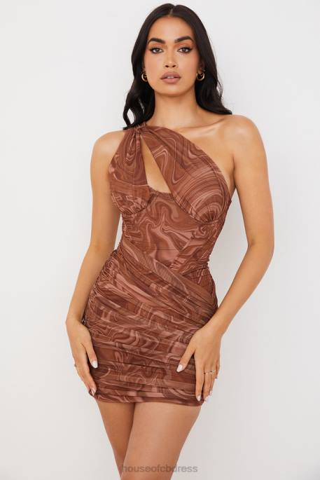 House of CB Clementine Swirl Print Cut Out Mini Dress Clothing 4H6N567