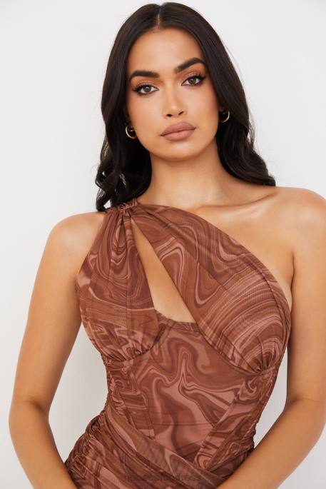 House of CB Clementine Swirl Print Cut Out Mini Dress Clothing 4H6N567