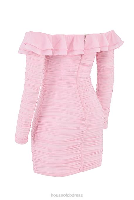 House of CB Eliza Real Silk Fairy Pink Mini Dress Clothing 4H6N496