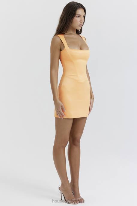 House of CB Enya Apricot Corset Mini Dress Clothing 4H6N214