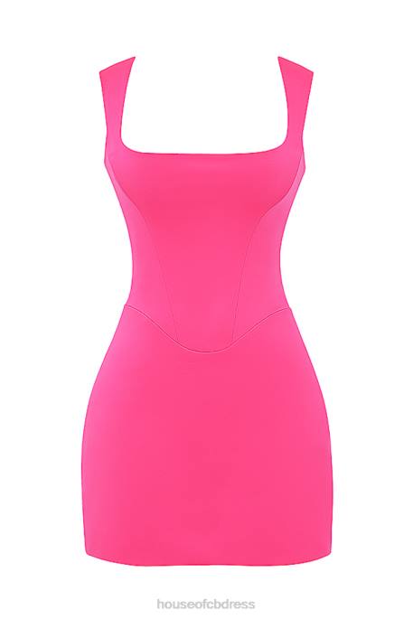 House of CB Enya Fuchsia Corset Mini Dress Clothing 4H6N186
