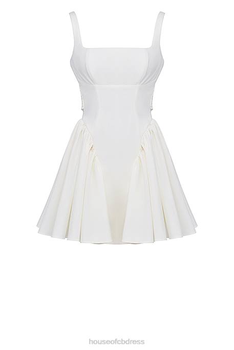 House of CB Florianne Ivory Bow Mini Dress Clothing 4H6N237