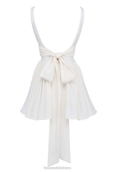 House of CB Florianne Ivory Bow Mini Dress Clothing 4H6N237