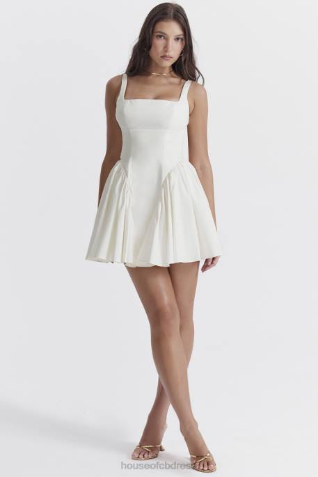 House of CB Florianne Ivory Bow Mini Dress Clothing 4H6N237