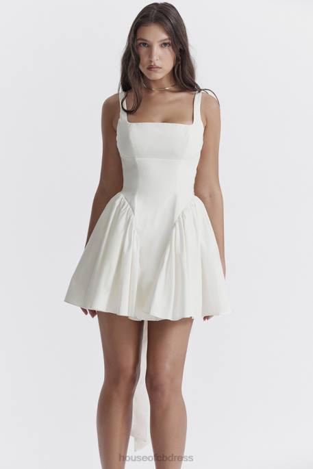 House of CB Florianne Ivory Bow Mini Dress Clothing 4H6N237