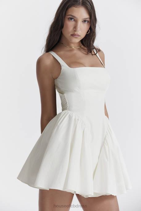 House of CB Florianne Ivory Bow Mini Dress Clothing 4H6N237