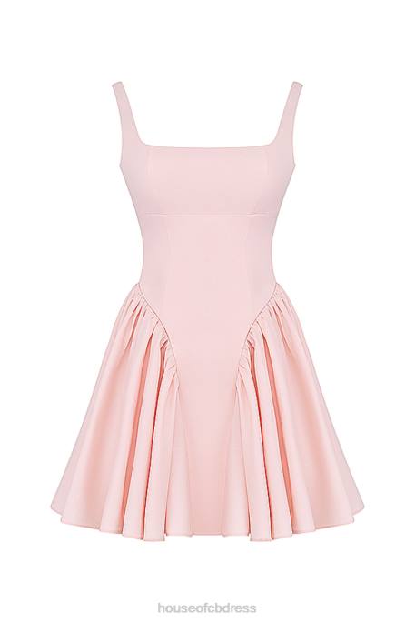House of CB Florianne Soft Peach Bow Mini Dress Clothing 4H6N178