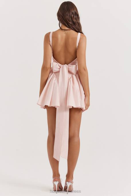 House of CB Florianne Soft Peach Bow Mini Dress Clothing 4H6N178