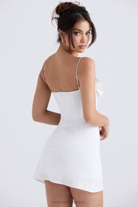 House of CB Grace Ivory Crystallised Mini Dress Clothing 4H6N337