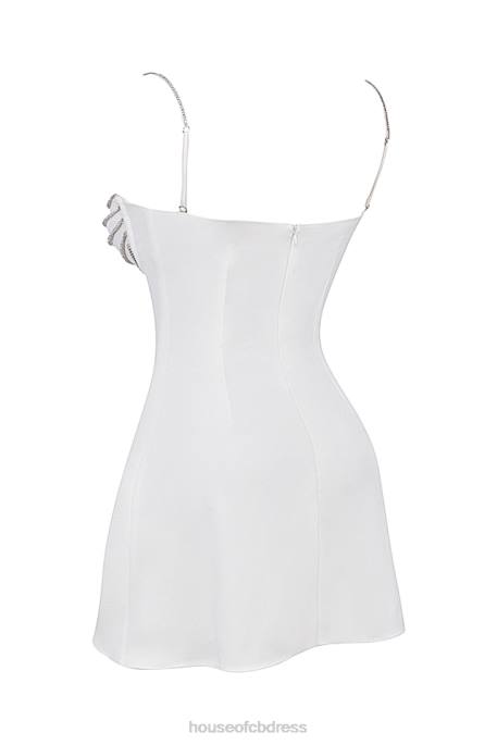 House of CB Grace Ivory Crystallised Mini Dress Clothing 4H6N337