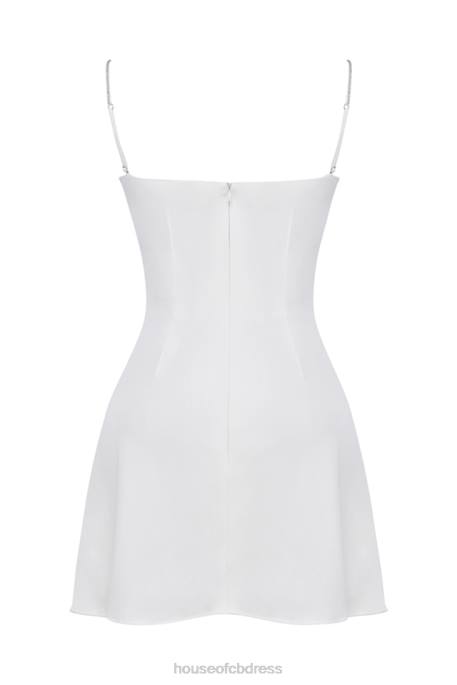 House of CB Grace Ivory Crystallised Mini Dress Clothing 4H6N337