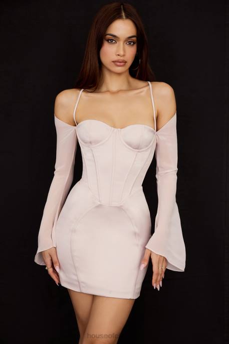 House of CB Isra Crystal Satin Corset Mini Dress Clothing 4H6N494