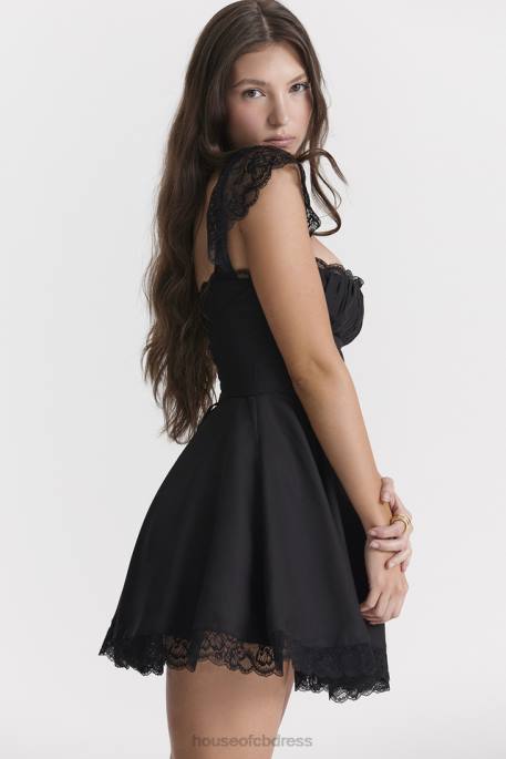 House of CB Kaia Black A-Line Mini Dress Clothing 4H6N287