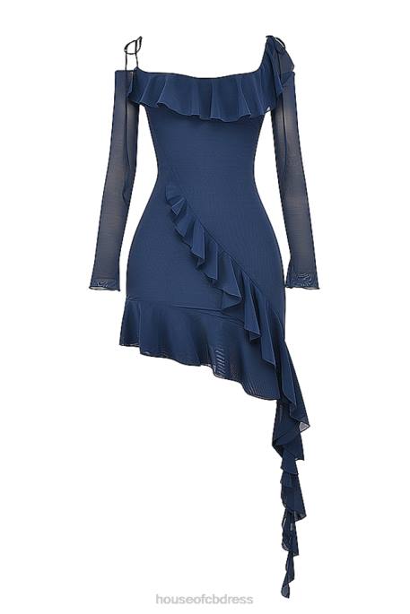 House of CB Kiki French Navy Ruffle Mini Dress Clothing 4H6N162