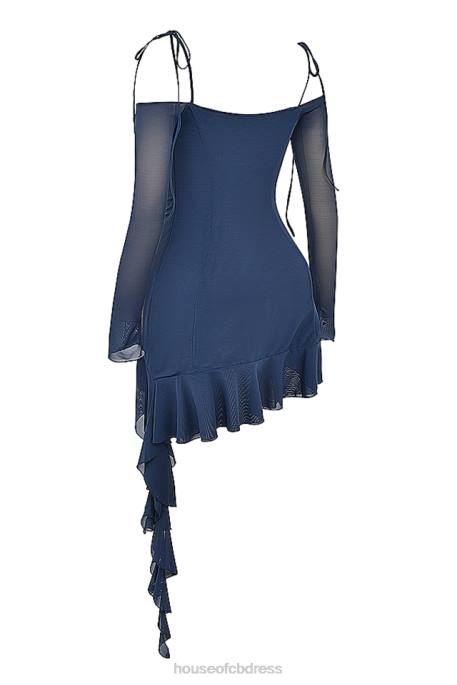 House of CB Kiki French Navy Ruffle Mini Dress Clothing 4H6N162