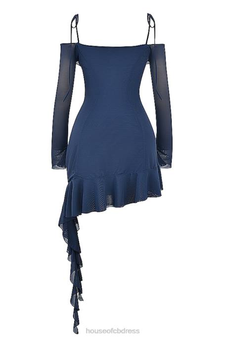 House of CB Kiki French Navy Ruffle Mini Dress Clothing 4H6N162