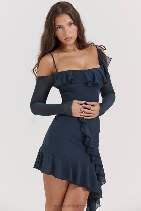 House of CB Kiki French Navy Ruffle Mini Dress Clothing 4H6N162