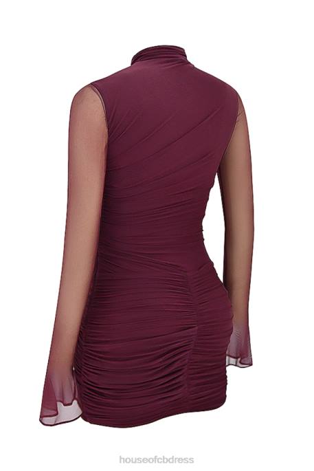 House of CB Lucasta Mulberry Gathered Mini Dress Clothing 4H6N134