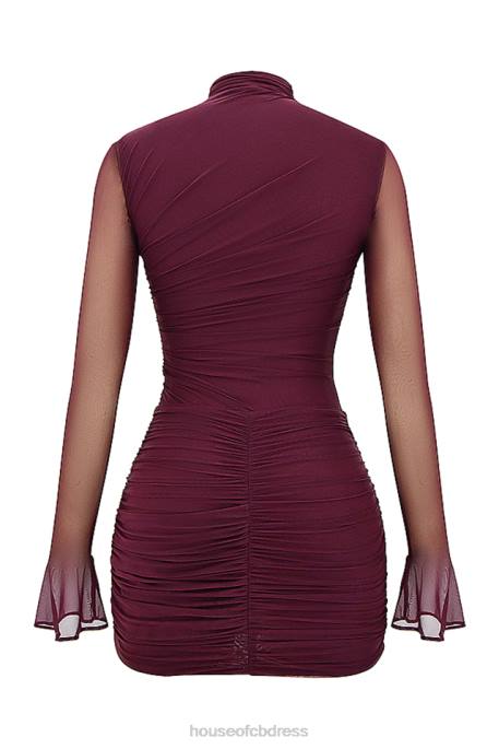 House of CB Lucasta Mulberry Gathered Mini Dress Clothing 4H6N134