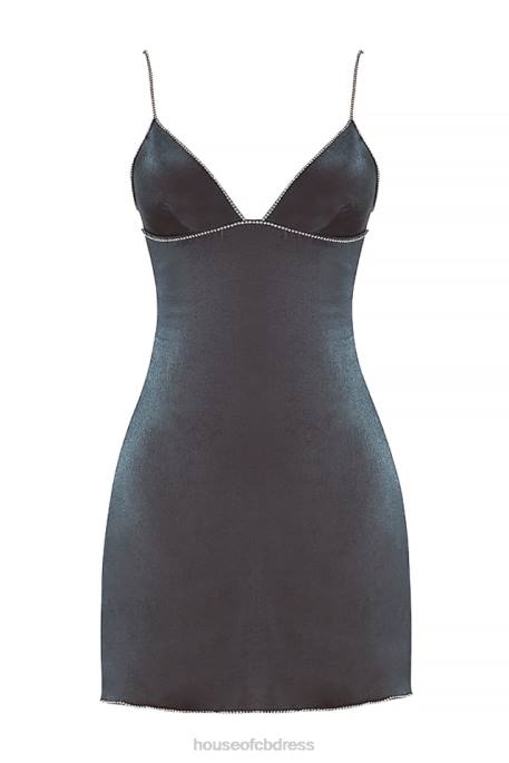 House of CB Maisie Graphite Iridescent Mini Dress Clothing 4H6N333