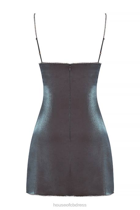 House of CB Maisie Graphite Iridescent Mini Dress Clothing 4H6N333