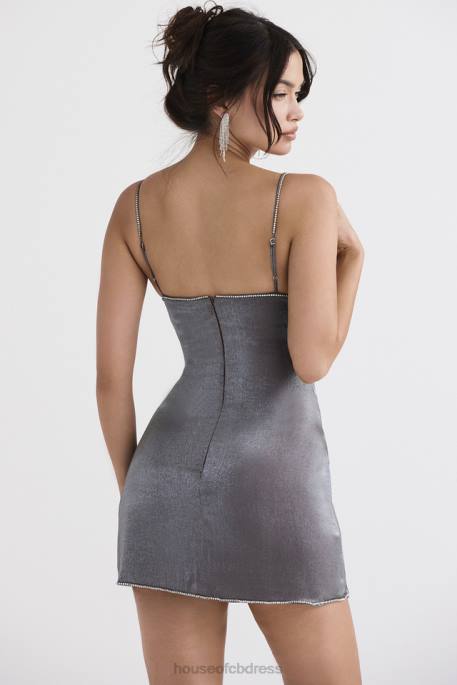 House of CB Maisie Graphite Iridescent Mini Dress Clothing 4H6N333