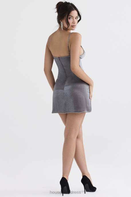 House of CB Maisie Graphite Iridescent Mini Dress Clothing 4H6N333
