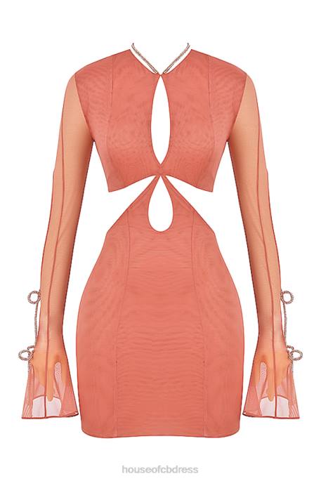 House of CB Miranda Rose Crystal Trim Cutout Mini Dress Clothing 4H6N511